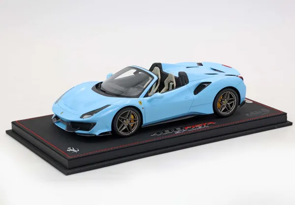 ماکت رزین BBR Ferrari 488 Pista Spider Azzurro La Plata (P18162N) 1:18