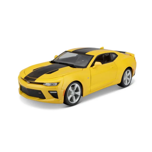 Bburago Chevrolet Camaro 2016 Yellow with Black Stripes 1:18 scale diecast model car
