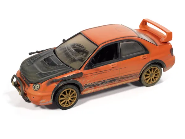 Johnny Lightning Hobby Exclusive 2002 Subaru WRX "Evelyn" Twisted Metal in Collector Box Diecast (DUE NOVEMBER 2026) 1:64 scale diecast model car