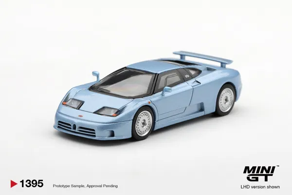 MINI GT Bugatti EB110 GT Azzurro Metallizzato Mondial de l'Automobile 1992 (MGT01395) 1:64 scale diecast model car
