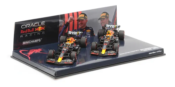 Minichamps 2-Car Set - Oracle Red Bull Racing Rb18 - 1-2 Finish Verstappen/Pérez - Emilia Romagna Gp 2022 (472224111) 1:43 scale diecast model car
