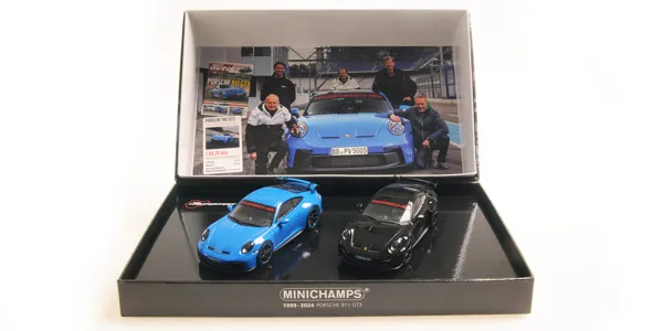 Minichamps 2 - Car Set - Porsche 911 (992) Gt3 - 2021 - Sharkblue & Black - Sport Auto (412069200) 1:43 scale diecast model car
