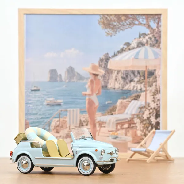 Norev Fiat 500 Jolly 1965 Bleu 1:18 scale diecast model car