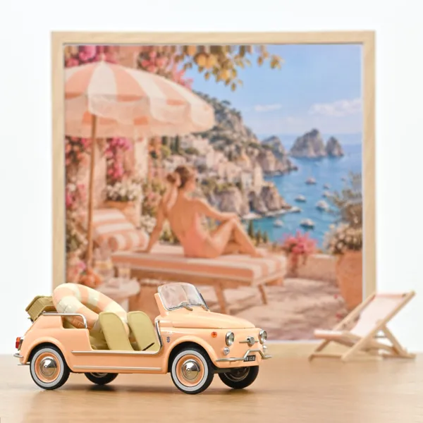 Norev Fiat 500 Jolly 1965 Rose Pêche- 200pcs 1:18 scale diecast model car