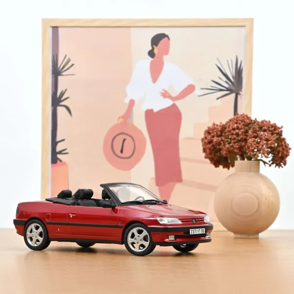 Norev Peugeot 306 Cabriolet 1994 Rouge Lucifer 1:18 scale diecast model car