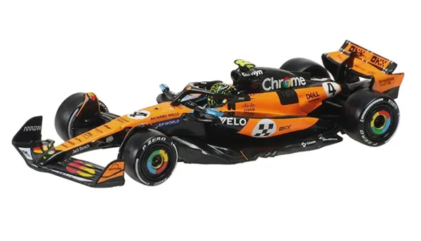 Tarmac Works MinichampsMcLaren Formula 1 Team MCL39 - Lando Norris #4 - Winner Monaco GP 2025 1:64 scale diecast model car