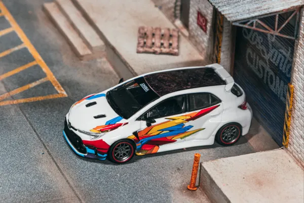 Tarmac Works Toyota GR Corolla Widebody White - Designed by Jon Sibal 1:64 scale diecast model car